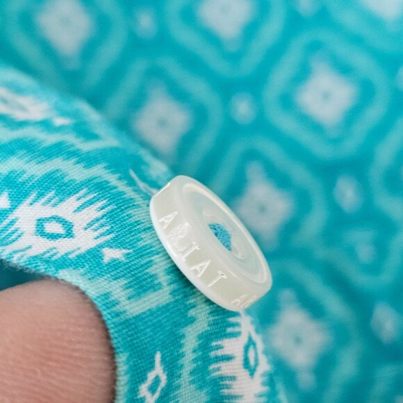 Ariat Women's Western Shirt Button Down Teal Real Long Sleeve Fitted XL Rodeo - Picture 10 of 15